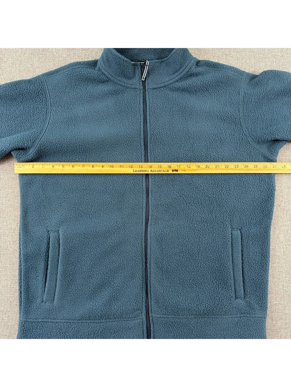 Orvis Classic Collection Blue Full Zip Fleece Jacket XL Mock Neck Outdoor Hiking